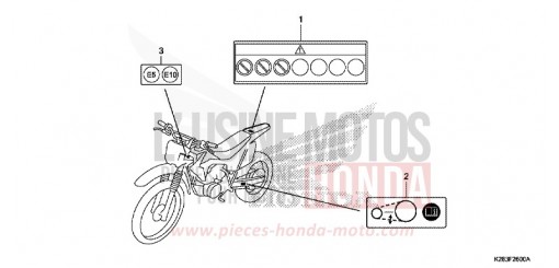 ETIQUETTE DE PRECAUTIONS CRF125FE de 2014